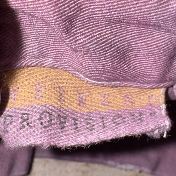 Reworked Vintage “Purple Provisions” Hand-Dyed Pleated Wide Leg Chino Shorts 10 - Picture 6 of 7